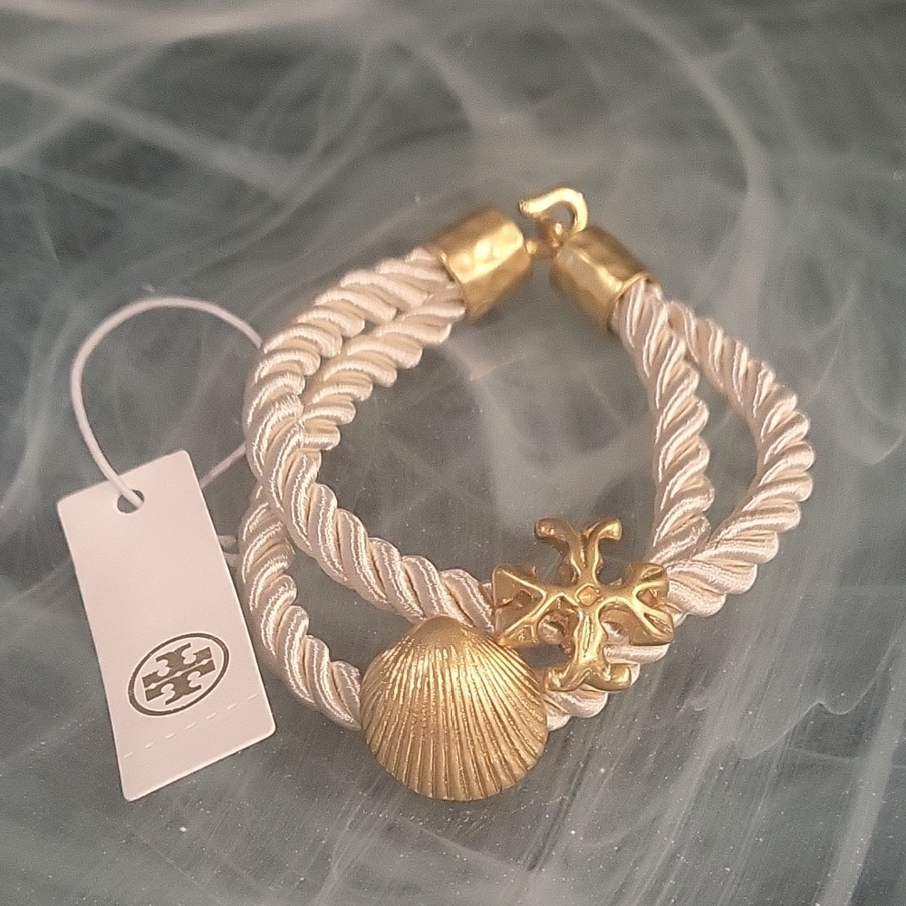 Tory BurchGold and Cream Bracelet